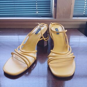 Nine West Yellow Strappy Heels
